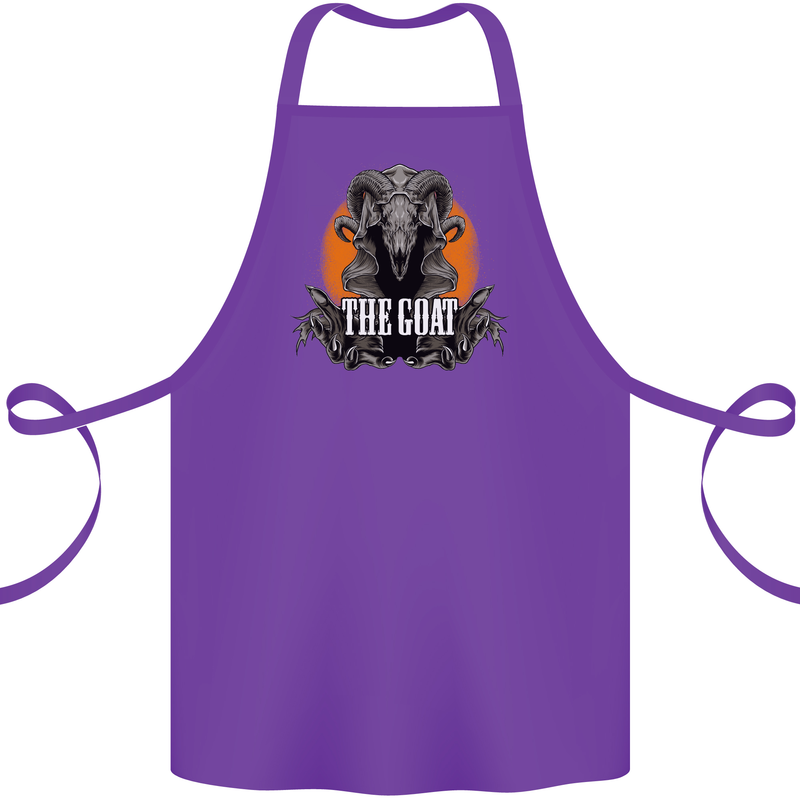 The Goat Skull Gothic Demon Satan Monster Cotton Apron 100% Organic Purple