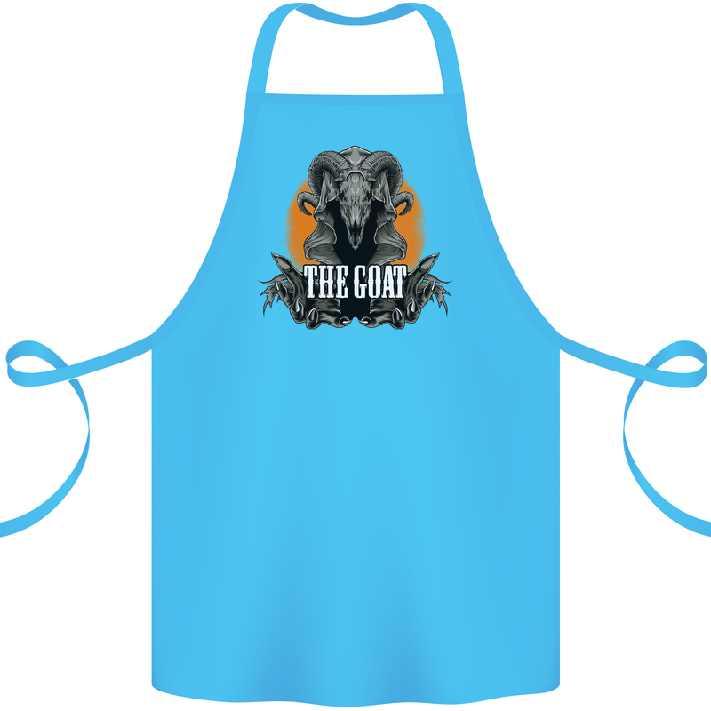 The Goat Skull Gothic Demon Satan Monster Cotton Apron 100% Organic Turquoise