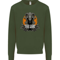 The Goat Skull Gothic Demon Satan Monster Kids Sweatshirt Jumper Forest Green