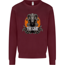 The Goat Skull Gothic Demon Satan Monster Kids Sweatshirt Jumper Maroon