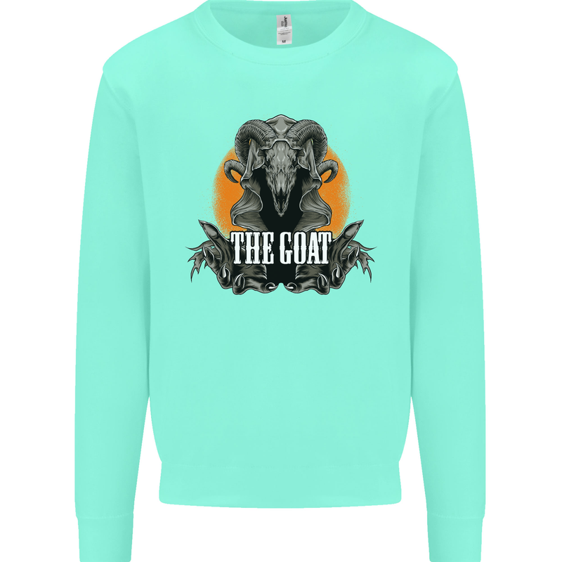 The Goat Skull Gothic Demon Satan Monster Kids Sweatshirt Jumper Peppermint