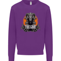 The Goat Skull Gothic Demon Satan Monster Kids Sweatshirt Jumper Purple