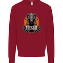 The Goat Skull Gothic Demon Satan Monster Kids Sweatshirt Jumper Red