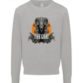 The Goat Skull Gothic Demon Satan Monster Kids Sweatshirt Jumper Sports Grey