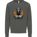 The Goat Skull Gothic Demon Satan Monster Kids Sweatshirt Jumper Storm Grey