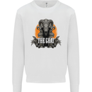 The Goat Skull Gothic Demon Satan Monster Kids Sweatshirt Jumper White