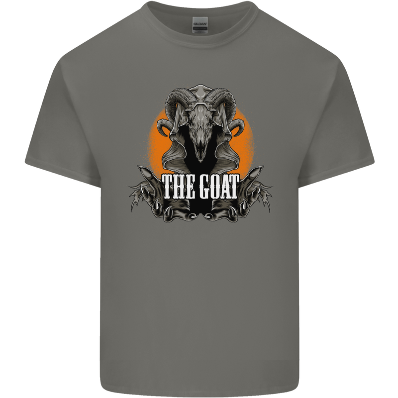 The Goat Skull Gothic Demon Satan Monster Kids T-Shirt Childrens Charcoal