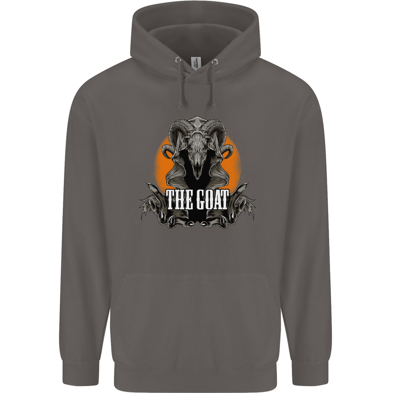The Goat Skull Gothic Demon Satan Monster Mens 80% Cotton Hoodie Charcoal
