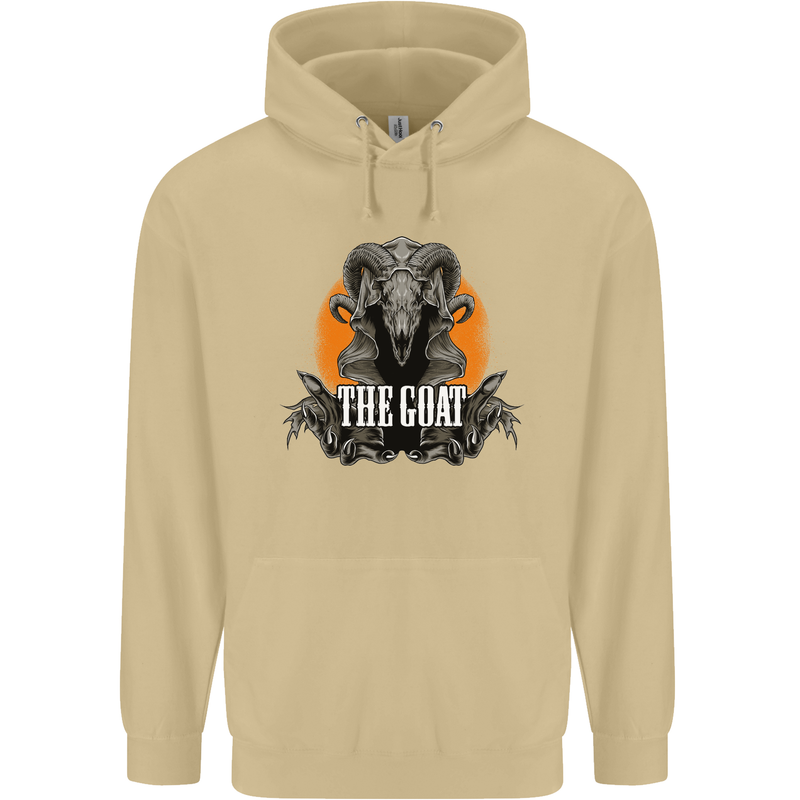 The Goat Skull Gothic Demon Satan Monster Mens 80% Cotton Hoodie Sand
