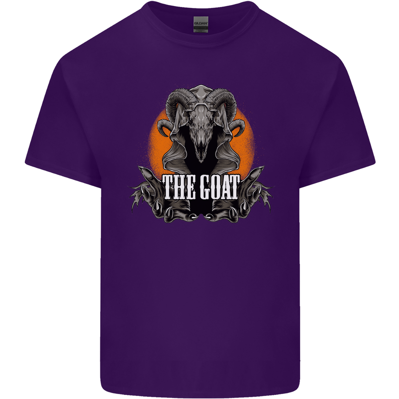 The Goat Skull Gothic Demon Satan Monster Mens Cotton T-Shirt Tee Top Purple