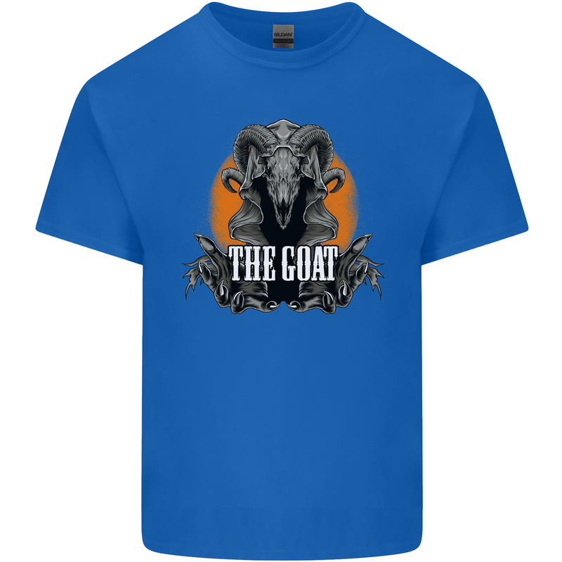 The Goat Skull Gothic Demon Satan Monster Mens Cotton T-Shirt Tee Top Royal Blue