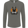 The Goat Skull Gothic Demon Satan Monster Mens Long Sleeve T-Shirt Charcoal