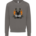 The Goat Skull Gothic Demon Satan Monster Mens Sweatshirt Jumper Charcoal