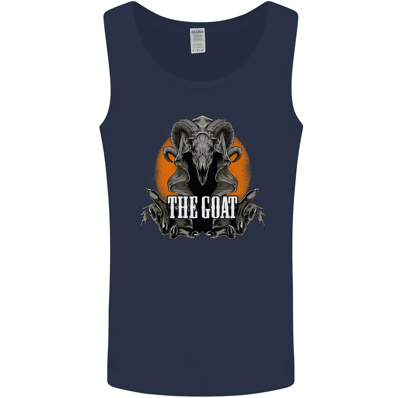 The Goat Skull Gothic Demon Satan Monster Mens Vest Tank Top Navy Blue