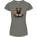 The Goat Skull Gothic Demon Satan Monster Womens Petite Cut T-Shirt Charcoal