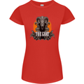 The Goat Skull Gothic Demon Satan Monster Womens Petite Cut T-Shirt Red