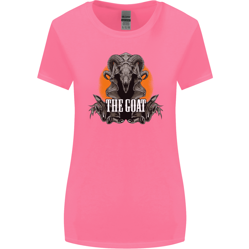 The Goat Skull Gothic Demon Satan Monster Womens Wider Cut T-Shirt Azalea