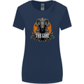 The Goat Skull Gothic Demon Satan Monster Womens Wider Cut T-Shirt Navy Blue