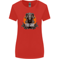 The Goat Skull Gothic Demon Satan Monster Womens Wider Cut T-Shirt Red