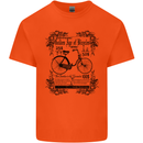 The Golden Age of Bicycles Cyclist Cycling Mens Cotton T-Shirt Tee Top Orange
