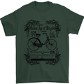 The Golden Age of Bicycles Cyclist Cycling Mens T-Shirt Cotton Gildan Forest Green