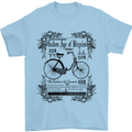 The Golden Age of Bicycles Cyclist Cycling Mens T-Shirt Cotton Gildan Light Blue