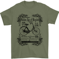The Golden Age of Bicycles Cyclist Cycling Mens T-Shirt Cotton Gildan Military Green