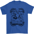 The Golden Age of Bicycles Cyclist Cycling Mens T-Shirt Cotton Gildan Royal Blue