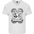 The Golden Age of Bicycles Cyclist Cycling Mens V-Neck Cotton T-Shirt White