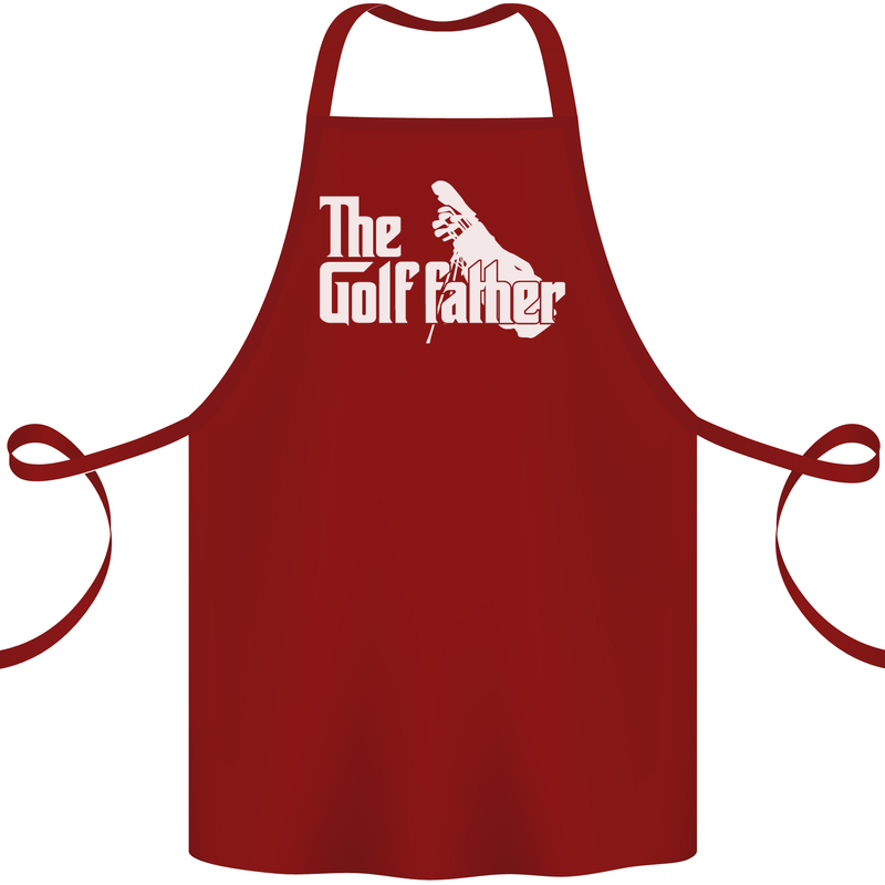 The Golfather Funny Golfer Golf Fathers Day Cotton Apron 100% Organic Maroon
