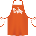 The Golfather Funny Golfer Golf Fathers Day Cotton Apron 100% Organic Orange