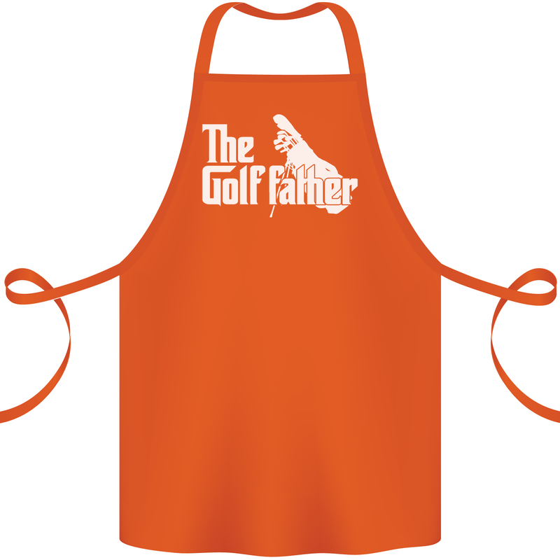 The Golfather Funny Golfer Golf Fathers Day Cotton Apron 100% Organic Orange