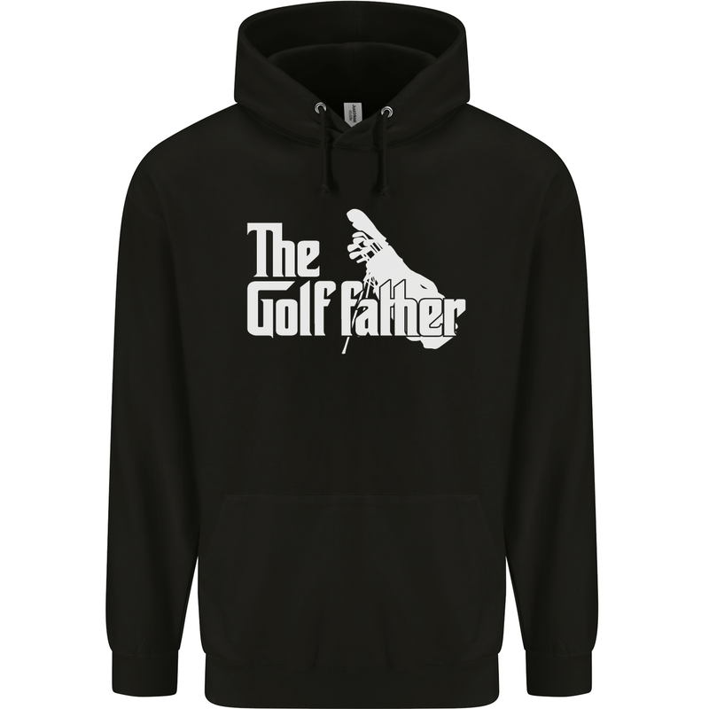 The Golfather Funny Golfer Golf Fathers Day Mens 80% Cotton Hoodie Black