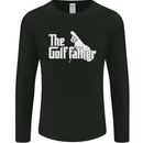 The Golfather Funny Golfer Golf Fathers Day Mens Long Sleeve T-Shirt Black