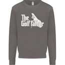 The Golfather Funny Golfer Golf Fathers Day Mens Sweatshirt Jumper Charcoal