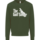 The Golfather Funny Golfer Golf Fathers Day Mens Sweatshirt Jumper Forest Green