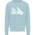 The Golfather Funny Golfer Golf Fathers Day Mens Sweatshirt Jumper Light Blue