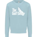 The Golfather Funny Golfer Golf Fathers Day Mens Sweatshirt Jumper Light Blue