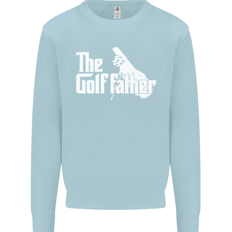The Golfather Funny Golfer Golf Fathers Day Mens Sweatshirt Jumper Light Blue