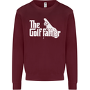 The Golfather Funny Golfer Golf Fathers Day Mens Sweatshirt Jumper Maroon