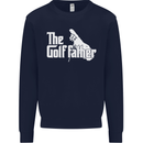 The Golfather Funny Golfer Golf Fathers Day Mens Sweatshirt Jumper Navy Blue