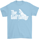 The Golfather Funny Golfer Golf Fathers Day Mens T-Shirt Cotton Gildan Light Blue