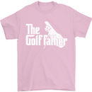 The Golfather Funny Golfer Golf Fathers Day Mens T-Shirt Cotton Gildan Light Pink