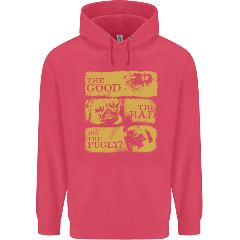 The Good the Bad the Pugly Funny Pug Childrens Kids Hoodie Heliconia