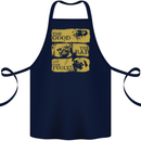 The Good the Bad the Pugly Funny Pug Cotton Apron 100% Organic Navy Blue