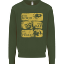 The Good the Bad the Pugly Funny Pug Kids Sweatshirt Jumper Forest Green