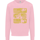 The Good the Bad the Pugly Funny Pug Kids Sweatshirt Jumper Light Pink