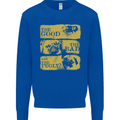 The Good the Bad the Pugly Funny Pug Kids Sweatshirt Jumper Royal Blue
