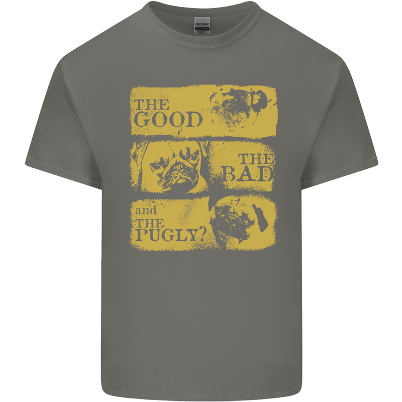 The Good the Bad the Pugly Funny Pug Kids T-Shirt Childrens Charcoal