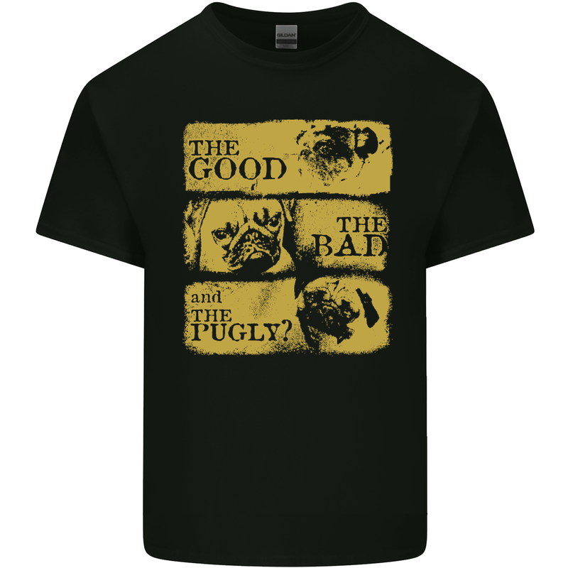 The Good the Bad the Pugly Funny Pug Mens Cotton T-Shirt Tee Top Black